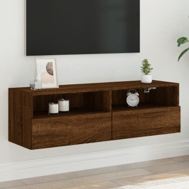 vidaXL Έπιπλο Τηλεόρασης Τοίχου Καφέ Δρυς 100x30x30cm Επεξ. Ξύλο