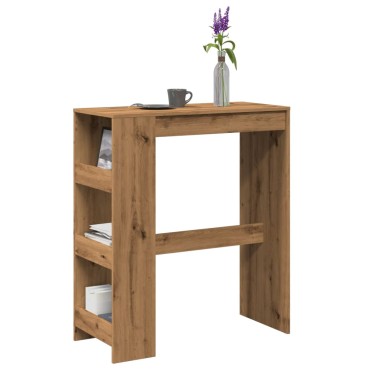 vidaXL Τραπέζι Μπαρ με Ράγες Δρυς 90x40x103,5cm Επεξεργ. Ξύλο 1 τεμ.