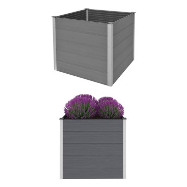 vidaXL Ζαρντινιέρα Υπερυψωμένη Γκρι 100 x 100 x 91 εκ. από WPC