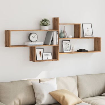 vidaXL Ραφιέρα Τοίχου Αρτισιανή Δρυς 167,5x18x68cm Επεξεργασμένο Ξύλο 1 τεμ.