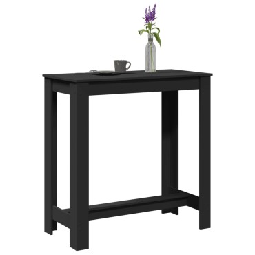 vidaXL Τραπέζι Μπαρ Μαύρο 102x50x103,5cm Επεξεργ. Ξύλο 1 τεμ.