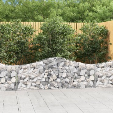 vidaXL Συρματοκιβώτια Τοξωτά 14 τεμ. 200x30x60/80 εκ. Γαλβαν. Ατσάλι