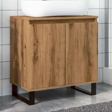 vidaXL Ντουλάπι Μπάνιου Δρυς τεχνίτης 58x33x60cm από Επεξεργ Ξύλο