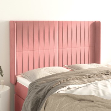 vidaXL Κεφαλάρι με Πτερύγια Ροζ 147x16x118/128cm Βελούδινο 1 τεμ.