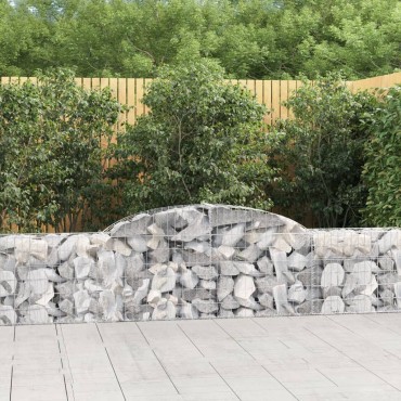 vidaXL Συρματοκιβώτια Τοξωτά 25 τεμ. 300x30x60/80 εκ. Γαλβαν. Ατσάλι