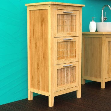 EISL Ντουλάπι Μπάνιου με 3 Συρτάρια 30x42x82cm από Μπαμπού 1 τεμ.