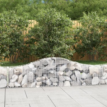 vidaXL Συρματοκιβώτια Τοξωτά 10 τεμ. 200x30x40/60 εκ. Γαλβαν. Ατσάλι