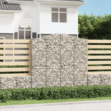 vidaXL Συρματοκιβώτια Τοξωτά 3 τεμ. 200x30x200/220 εκ. Γαλβαν. Ατσάλι