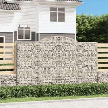 vidaXL Συρματοκιβώτια Τοξωτά 5 τεμ. 300x30x180/200 εκ. Γαλβαν. Ατσάλι