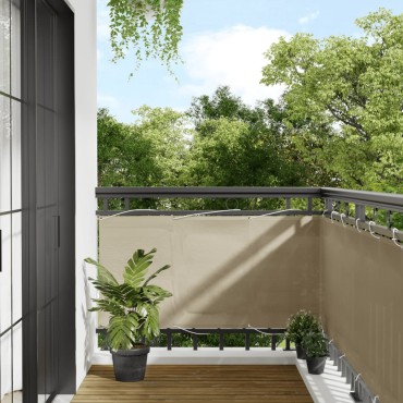 vidaXL Διαχωριστικό Βεράντας Μπεζ 75x1000εκ 100% Πολ. Ύφασμα Oxford