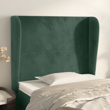vidaXL Κεφαλάρι με Πτερύγια Πράσινο 83x23x118/128cm Βελούδινο 1 τεμ.