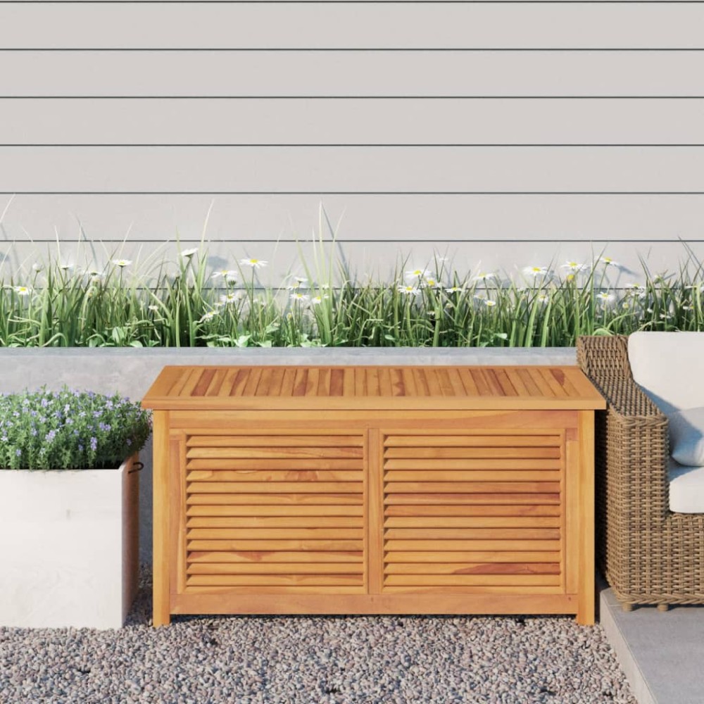 vidaXL Μπαούλο Αποθήκευσης Κήπου με Τσάντα 114x50x58cm Μασίφ Ξύλο Teak 1 τεμ.