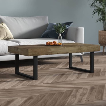 vidaXL Τραπεζάκι Σαλονιού Σκ. Καφέ/Μαύρο 120x60x40cm από MDF/Σίδερο 1 τεμ.