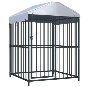 vidaXL Κλουβί Σκύλου Εξωτερικού Χώρου 120 x 120 x 150 εκ. με Στέγαστρο