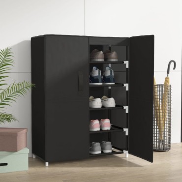 vidaXL Παπουτσοθήκη Μαύρη 60x28x90cm Υφασμάτινη