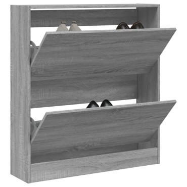 vidaXL Παπουτσοθήκη Γκρι Sonoma 80x21x87,5cm από Επεξεργ. Ξύλο