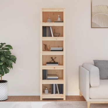 vidaXL Βιβλιοθήκη 50x35x183cm από Μασίφ Ξύλο Πεύκου 1 τεμ.