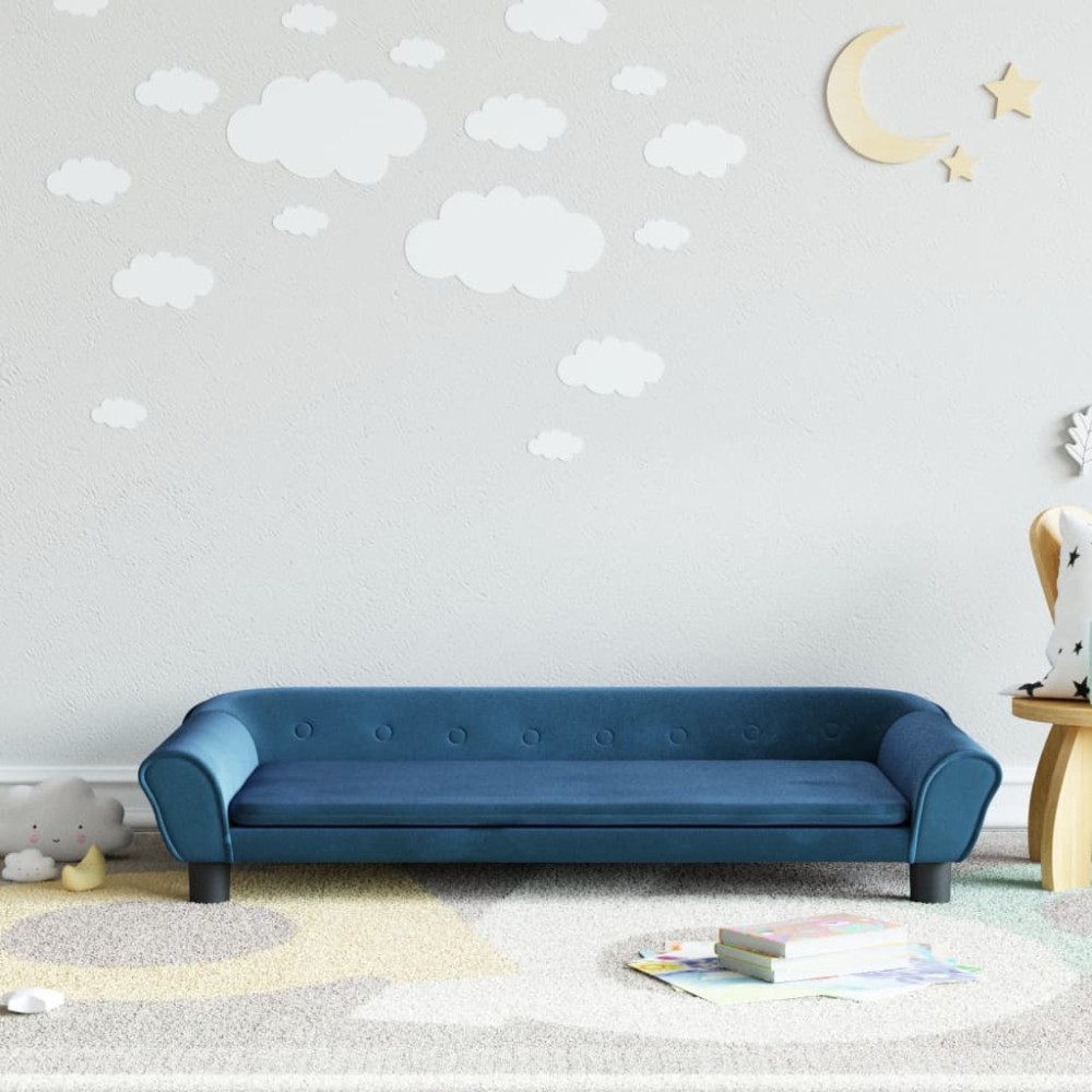 vidaXL Καναπές Παιδικός Μπλε 100x50x26cm από Βελούδο 1 τεμ.