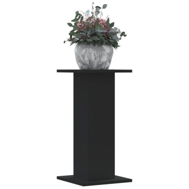 vidaXL Βάσεις Φυτών 2 τεμ. Μαύρες 30x30x60 εκ. από Επεξεργασμένο Ξύλο