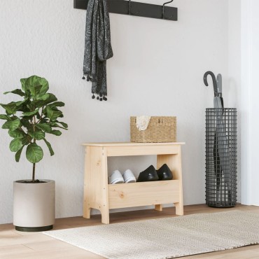 vidaXL Παγκάκι Χολ 60x28x45cm από Μασίφ Ξύλο Πεύκου 1 τεμ.