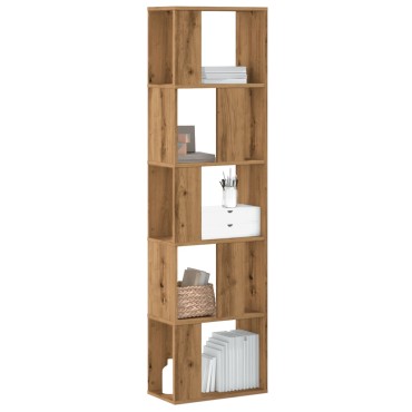 vidaXL Βιβλιοθήκη 5 Επιπέδων Δρυς 45x23,5x162,5cm Επεξεργ. Ξύλο 1 τεμ.