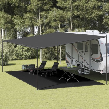 vidaXL Χαλί Σκηνής Μαύρο 400 x 400 εκ. από HDPE