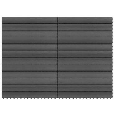 vidaXL Πλακάκια Deck 6 τεμ. Μαύρα 60 x 30 εκ. 1,08 μ² από WPC