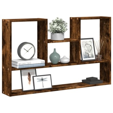 vidaXL Ραφιέρα Τοίχου Καπνιστή Δρυς 99x15x60cm Επεξεργασμένο Ξύλο 1 τεμ.
