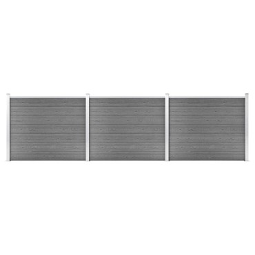 vidaXL Σετ Πάνελ Περίφραξης Γκρι 526x146cm από WPC