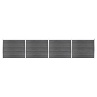 vidaXL Σετ Πάνελ Περίφραξης Μαύρο 699x146cm από WPC