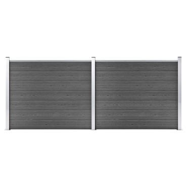 vidaXL Σετ Πάνελ Περίφραξης Μαύρο 353x146cm από WPC