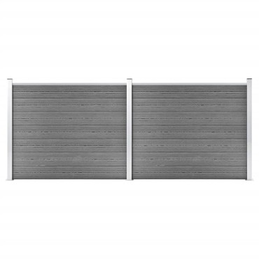 vidaXL Σετ Πάνελ Περίφραξης Γκρι 353x146cm από WPC