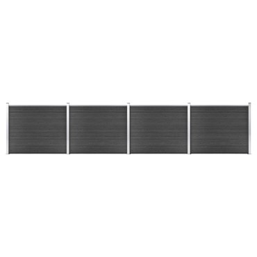vidaXL Σετ Πάνελ Περίφραξης Γκρι 699x146cm από WPC