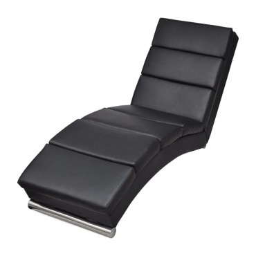 vidaXL Σεζλόνγκ Μαύρη από Συνθετικό Δέρμα 154x52,5x72cm 1 τεμ.