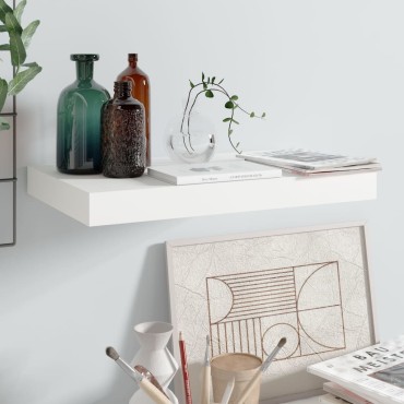 vidaXL Ράφι Τοίχου Γυαλιστερό Άσπρο 40x23x3,8cm MDF 1 τεμ.