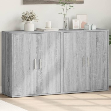 vidaXL Βοηθητικά Ντουλάπια 2 τεμ. Γκρι Sonoma 60x31x70cm Επεξ. Ξύλο