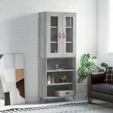 vidaXL Ντουλάπι Γκρι Sonoma 69,5x34x180cm Επεξεργασμένο Ξύλο 1 τεμ.