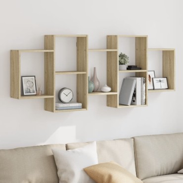 vidaXL Ραφιέρα Τοίχου Sonoma Δρυς 159x18x65cm από Επεξεργ. Ξύλο 1 τεμ.