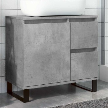 vidaXL Ντουλάπι Μπάνιου Γκρι Σκυροδέματος 65x33x60cm Επεξ. Ξύλο