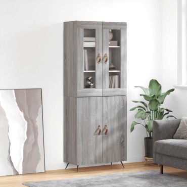 vidaXL Ντουλάπι Γκρι Sonoma 69,5x34x180cm Επεξεργασμένο Ξύλο 1 τεμ.
