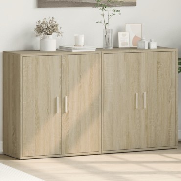 vidaXL Βοηθητικά Ντουλάπια 2 τεμ. Sonoma Δρυς 60x31x70cm Επεξ. Ξύλο