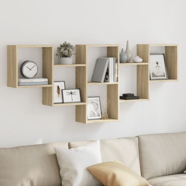 vidaXL Ραφιέρα Τοίχου Sonoma Δρυς 159x18x66cm από Επεξεργ. Ξύλο 1 τεμ.