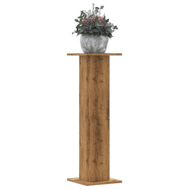 vidaXL Βάσεις Φυτών 2 τεμ. Αρτισιανή Δρυς 30x30x95 εκ. Επεξ. Ξύλο