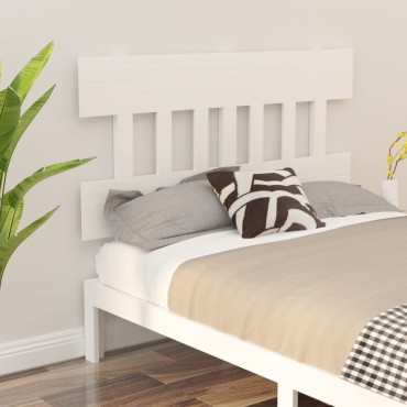 vidaXL Κεφαλάρι Κρεβατιού Λευκό 138,5x3x81cm Μασίφ Ξύλο Πεύκου 1 τεμ.