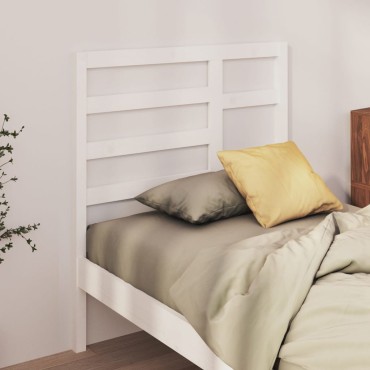 vidaXL Κεφαλάρι Κρεβατιού Λευκό 81x4x104cm από Μασίφ Ξύλο Πεύκου 1 τεμ.