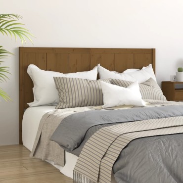 vidaXL Κεφαλάρι Κρεβατιού Μελί 205,5x4x100cm Μασίφ Ξύλο Πεύκου 1 τεμ.