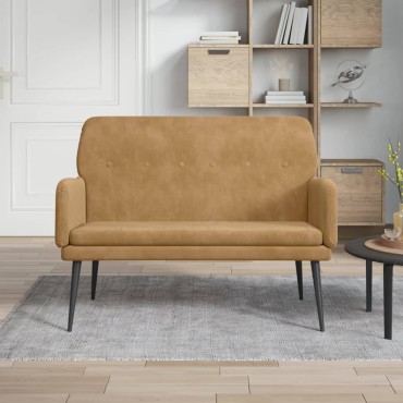vidaXL Πάγκος Καφέ 108x79x79cm Βελούδινος 1 τεμ.