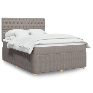vidaXL Κρεβάτι Boxspring με Στρώμα Taupe 160x200 εκ. Υφασμάτινο