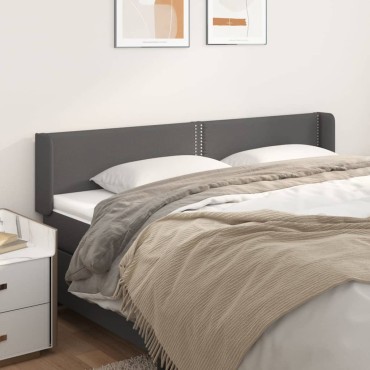 vidaXL Κεφαλάρι με Πτερύγια Γκρι 163x16x78/88cm Συνθετικό Δέρμα 1 τεμ.
