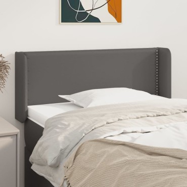 vidaXL Κεφαλάρι με Πτερύγια Γκρι 103x16x78/88cm Συνθετικό Δέρμα 1 τεμ.